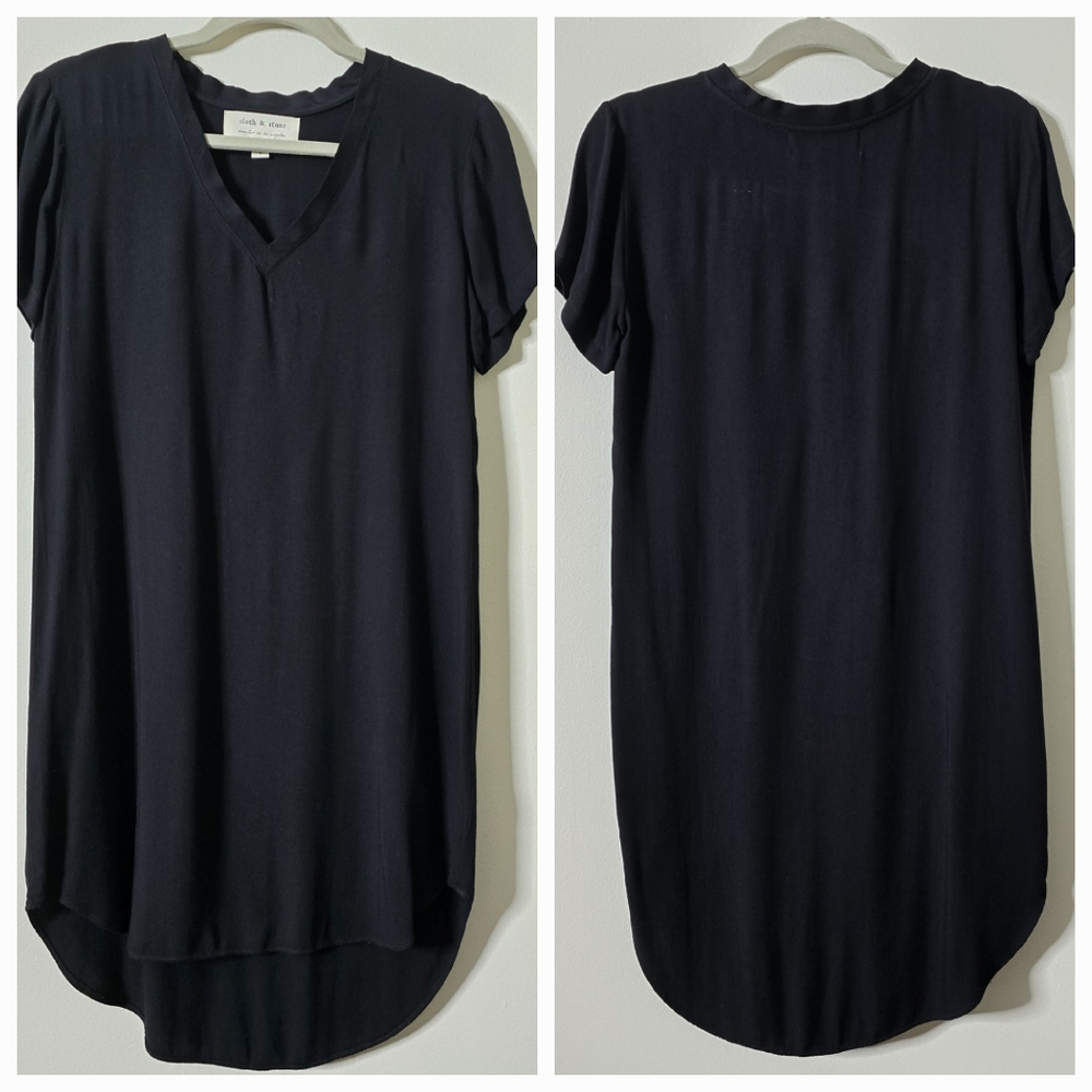 NWOT Cloth & Stone T-Shirt Dress V-Neck Rayon Size S